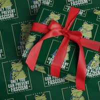 Only You Can Prevent Fascism Patriotic Frog Wrapping Paper Roll Resist Protest Poster - Wonder Print Shop