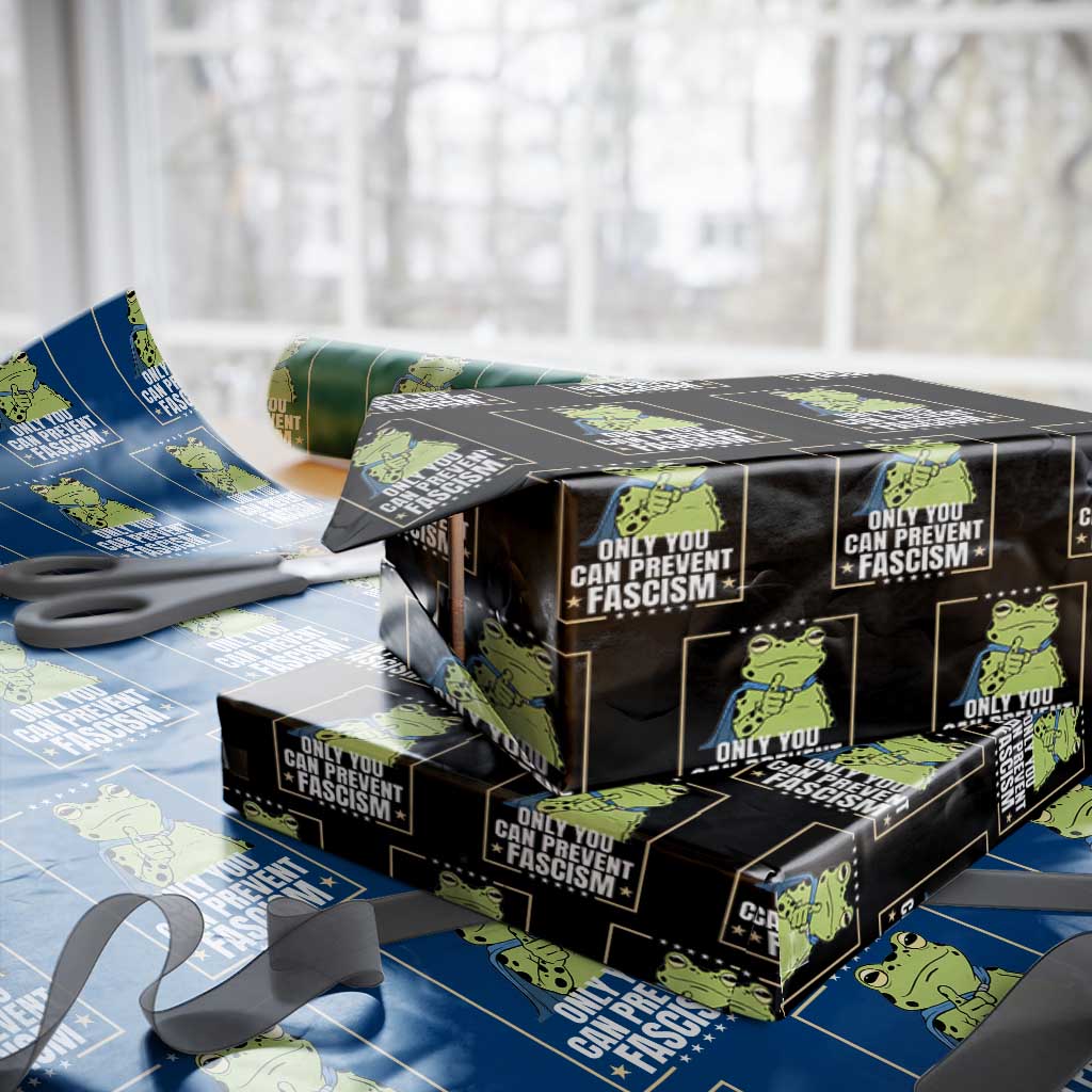 Only You Can Prevent Fascism Patriotic Frog Wrapping Paper Roll Resist Protest Poster - Wonder Print Shop