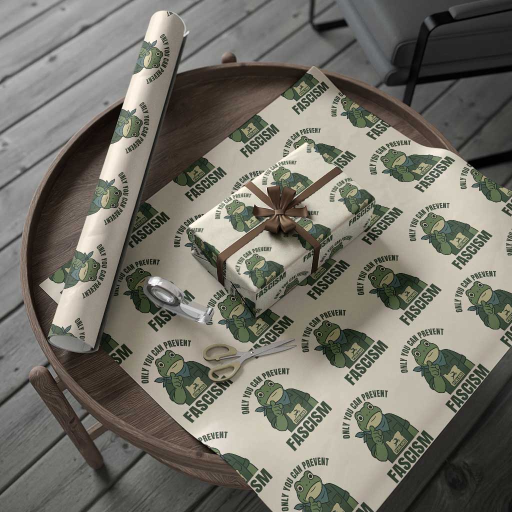 Only You Can Prevent Fascism Portland Frog Wrapping Paper Roll Resist Protest Forest Ranger - Wonder Print Shop