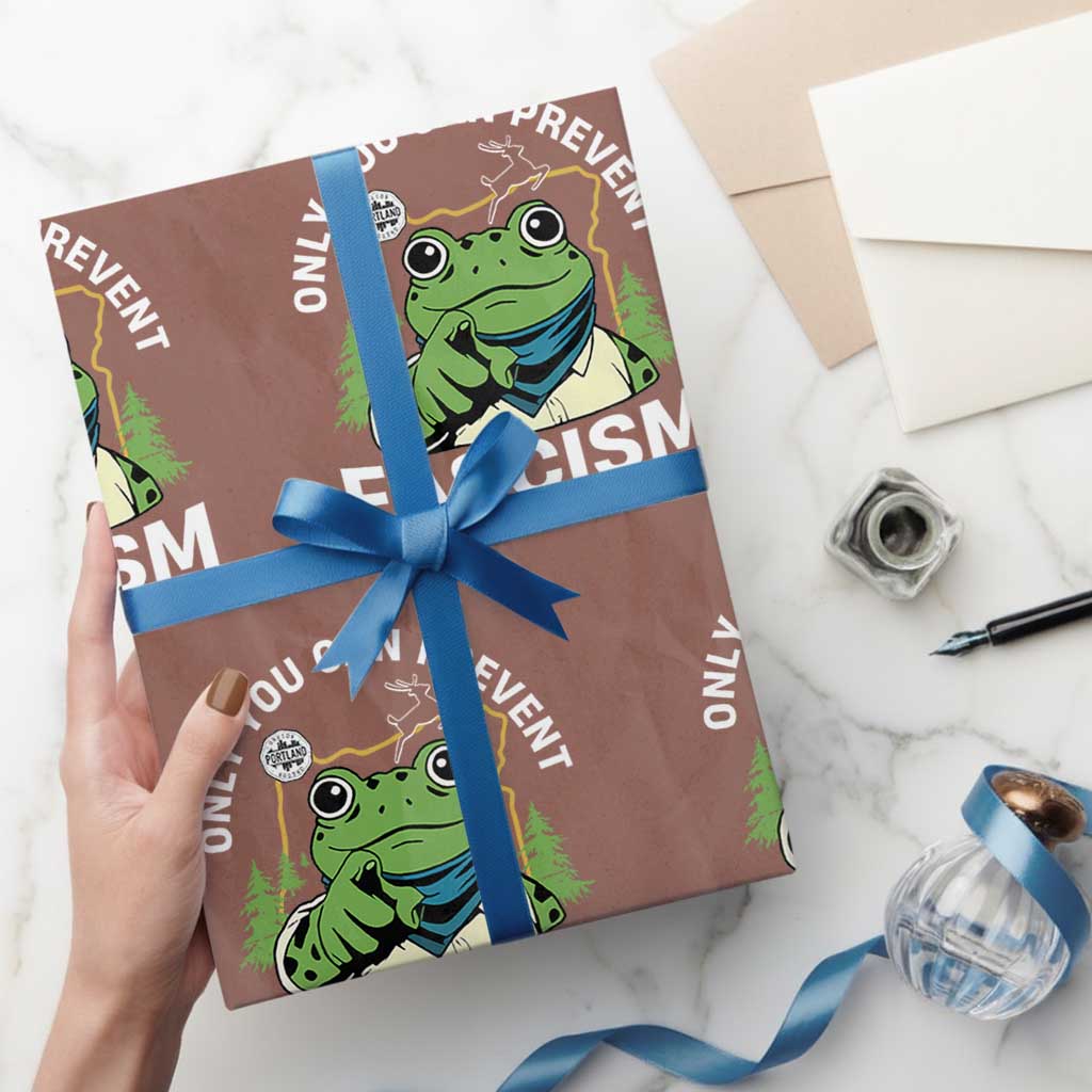 Only You Can Prevent Fascism Portland Frog Wrapping Paper Roll Resist Protest Scenic Edition - Wonder Print Shop