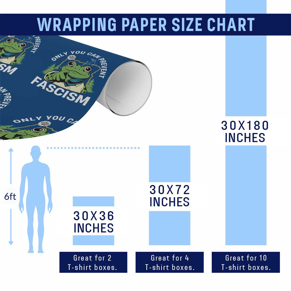 Only You Can Prevent Fascism Portland Frog Wrapping Paper Roll Resist Protest Scenic Edition - Wonder Print Shop