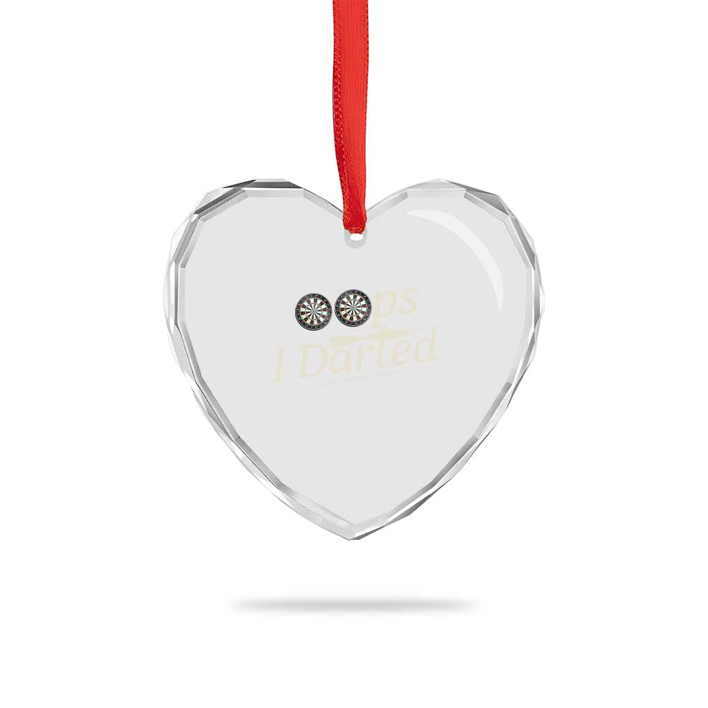 Oops I Darted Heart Crystal Glass Ornament Funny Pub Darts Lover - Wonder Print Shop