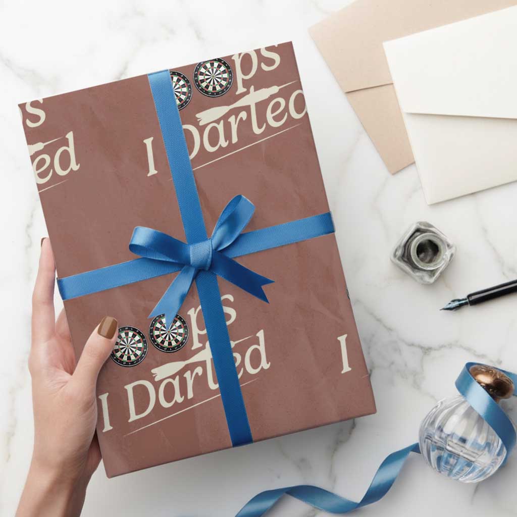 Oops I Darted Wrapping Paper Roll Funny Pub Darts Lover - Wonder Print Shop