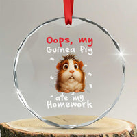 Oops My Guinea Pig Ate My Homework Crystal Glass Ornament Funny Cavy Lover Gift - Wonder Print Shop