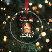 Oops My Guinea Pig Ate My Homework Crystal Glass Ornament Funny Cavy Lover Gift - Wonder Print Shop