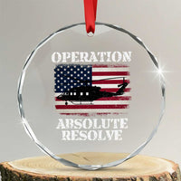 Operation Absolute Resolve Crystal Glass Ornament US Military Extraction Mission American Flag - Wonder Print Shop