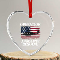 Operation Absolute Resolve Heart Crystal Glass Ornament US Military Extraction Mission American Flag - Wonder Print Shop