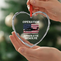 Operation Absolute Resolve Heart Crystal Glass Ornament US Military Extraction Mission American Flag - Wonder Print Shop
