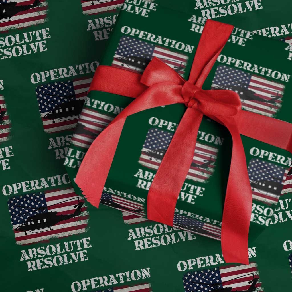 Operation Absolute Resolve Wrapping Paper Roll US Military Extraction Mission American Flag - Wonder Print Shop