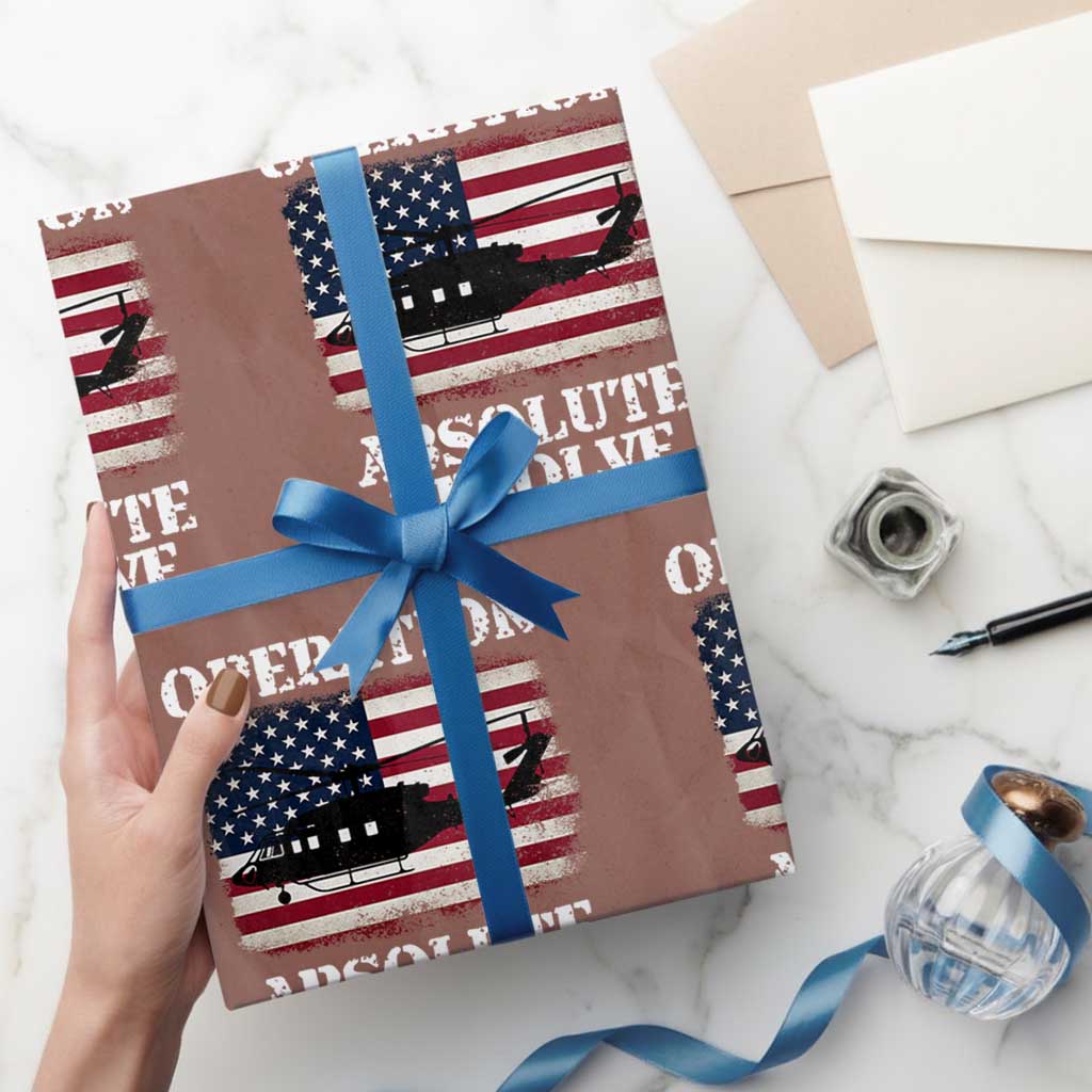 Operation Absolute Resolve Wrapping Paper Roll US Military Extraction Mission American Flag - Wonder Print Shop