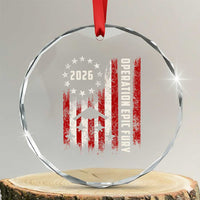 Operation Epic Fury 2026 American Flag Bomber Crystal Glass Ornament B2 Spirit Patriotic Air Dominance