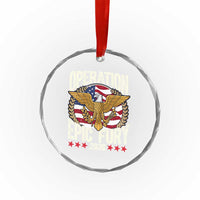 Operation Epic Fury 2026 Patriotic Eagle Crest Crystal Glass Ornament American Strength and Freedom