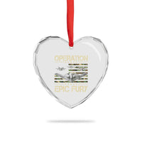 Operation Epic Fury Camo American Flag Heart Crystal Glass Ornament B12 Spirit Stealth Bomber Formation Patriotic Air Power