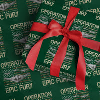 Operation Epic Fury Camo American Flag Wrapping Paper Roll B12 Spirit Stealth Bomber Formation Patriotic Air Power