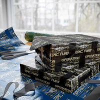 Operation Epic Fury Camo American Flag Wrapping Paper Roll B12 Spirit Stealth Bomber Formation Patriotic Air Power