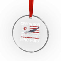 Operation Epic Fury Crystal Glass Ornament Military Bomber Stealth Jet Vintage American Flag
