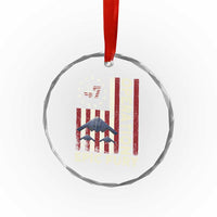 Operation Epic Fury Crystal Glass Ornament Military Tactical Warfare Stealth Jet American Flag