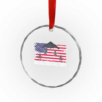 Operation Epic Fury Fighter Jet Formation American Flag Crystal Glass Ornament B12 Spirit USA Strength and Freedom