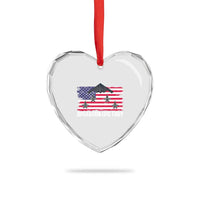 Operation Epic Fury Fighter Jet Formation American Flag Heart Crystal Glass Ornament B12 Spirit USA Strength and Freedom