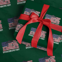 Operation Epic Fury Fighter Jet Formation American Flag Wrapping Paper Roll B12 Spirit USA Strength and Freedom