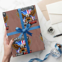 Operation Epic Fury Patriotic Bald Eagle Wrapping Paper Roll American Flag Shield Graphic Freedom Pride