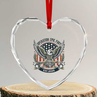 Operation Epic Fury Patriotic Eagle Crest Est 2026 Heart Crystal Glass Ornament American Strength Freedom