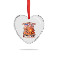 Operation Epic Fury Peace Through Strength Heart Crystal Glass Ornament Patriotic Explosion America Power