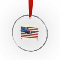 Operation Epic Fury Stealth Bomber American Flag Crystal Glass Ornament Powerful B2 Spirit USA Military Pride