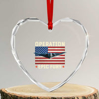 Operation Epic Fury Stealth Bomber American Flag Heart Crystal Glass Ornament Powerful B2 Spirit USA Military Pride