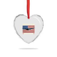 Operation Epic Fury Stealth Bomber American Flag Heart Crystal Glass Ornament Powerful B2 Spirit USA Military Pride