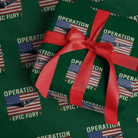 Operation Epic Fury Stealth Bomber American Flag Wrapping Paper Roll Powerful B2 Spirit USA Military Pride
