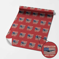 Operation Epic Fury Stealth Bomber American Flag Wrapping Paper Roll Powerful B2 Spirit USA Military Pride