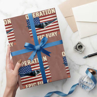 Operation Epic Fury Stealth Bomber American Flag Wrapping Paper Roll Powerful B2 Spirit USA Military Pride