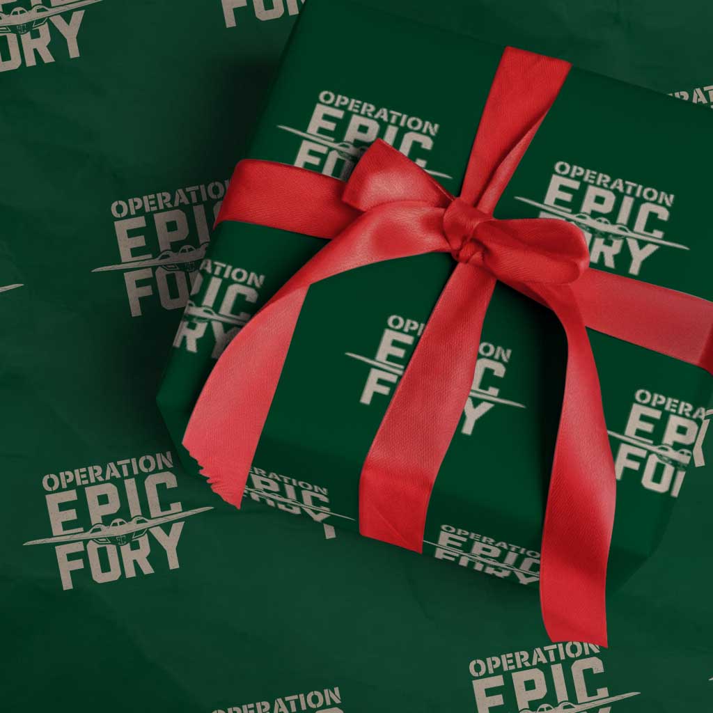 Operation Epic Fury Stealth Bomber Silhouette Wrapping Paper Roll Patriotic B2 Spirit Aviation Statement