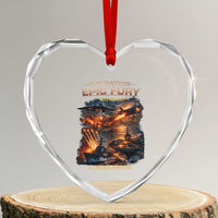 Operation Epic Fury Strike Mission 2026 Graphic Heart Crystal Glass Ornament U.S. Strategic Strike Force Military Action