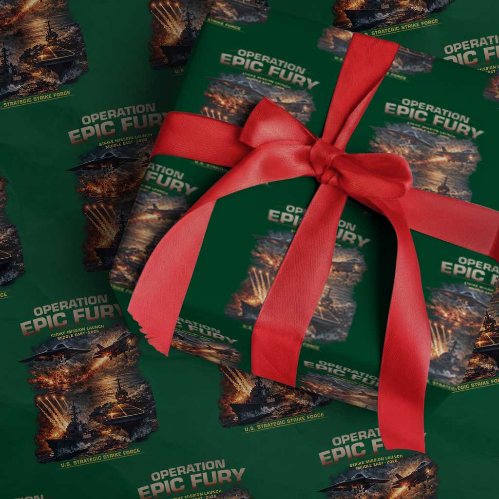 Operation Epic Fury Strike Mission 2026 Graphic Wrapping Paper Roll U.S. Strategic Strike Force Military Action