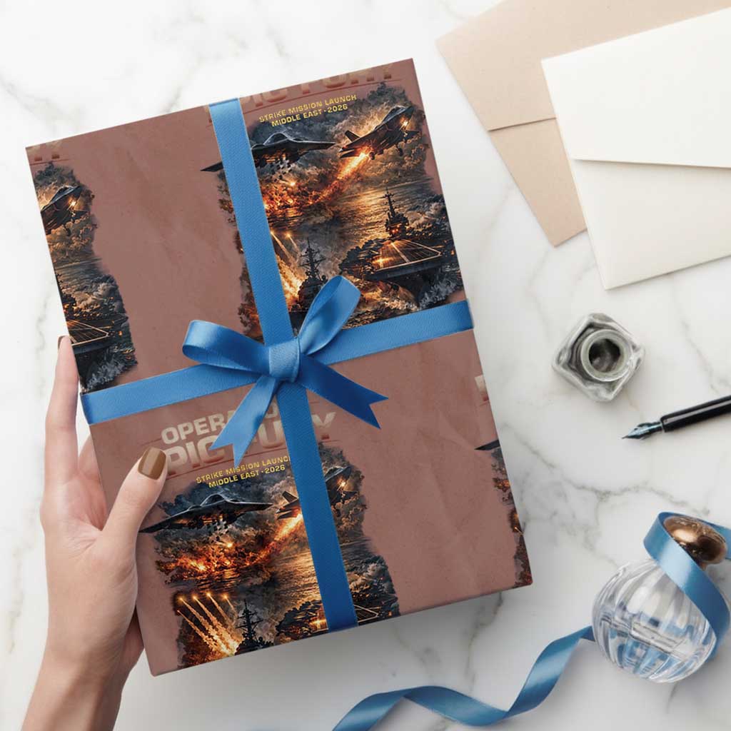 Operation Epic Fury Strike Mission 2026 Graphic Wrapping Paper Roll U.S. Strategic Strike Force Military Action