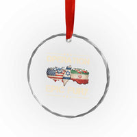 Operation Epic Fury USA Israel Crystal Glass Ornament Patriotic Military Peace Through Strength