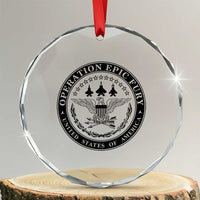 Operation Epic Fury USA Military Seal Crystal Glass Ornament Patriotic Air Power Aviation Tribute