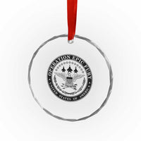 Operation Epic Fury USA Military Seal Crystal Glass Ornament Patriotic Air Power Aviation Tribute
