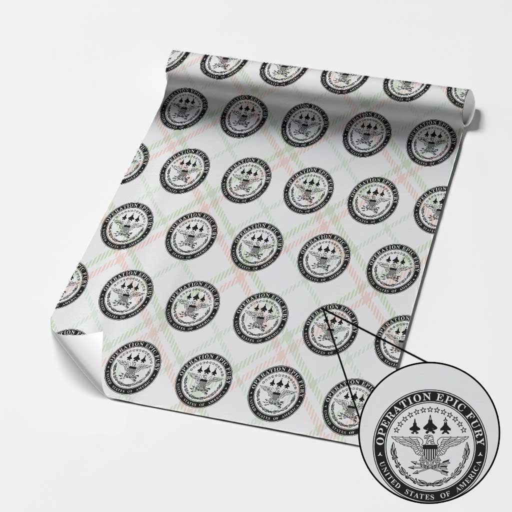Operation Epic Fury USA Military Seal Wrapping Paper Roll Patriotic Air Power Aviation Tribute