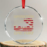 Operation Epic Fury Vintage American Flag Bomber Crystal Glass Ornament B2 Spirit Patriotic Strength