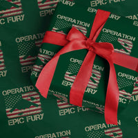 Operation Epic Fury Vintage American Flag Bomber Wrapping Paper Roll B2 Spirit Patriotic Strength