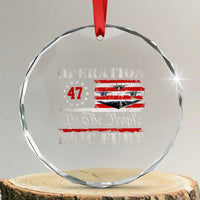 Operation Epic Fury We The People 47 Patriotic Flag Crystal Glass Ornament B2 Spirit Constitutional Freedom Statement
