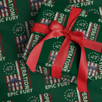 Operation Epic Fury Wrapping Paper Roll Military Tactical Warfare Stealth Jet American Flag