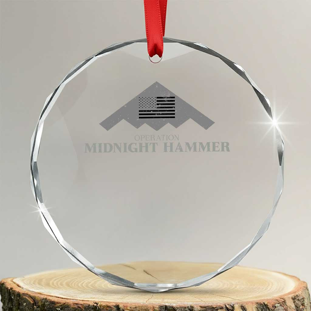 Operation Midnight Hammer Crystal Glass Ornament Stealth Patriot - Wonder Print Shop