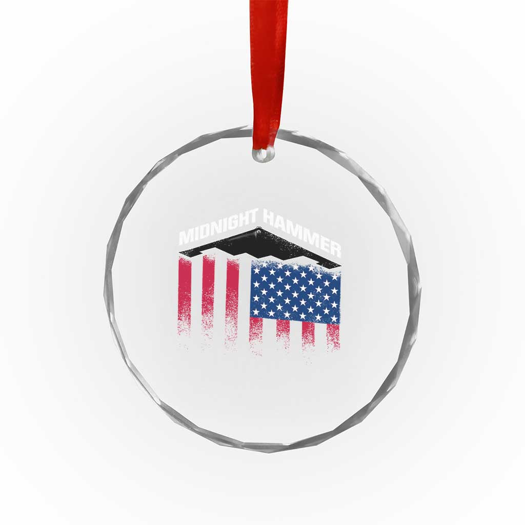 Operation Midnight Hammer Crystal Glass Ornament Tactical Warfare Jets Bombers Military American Flag