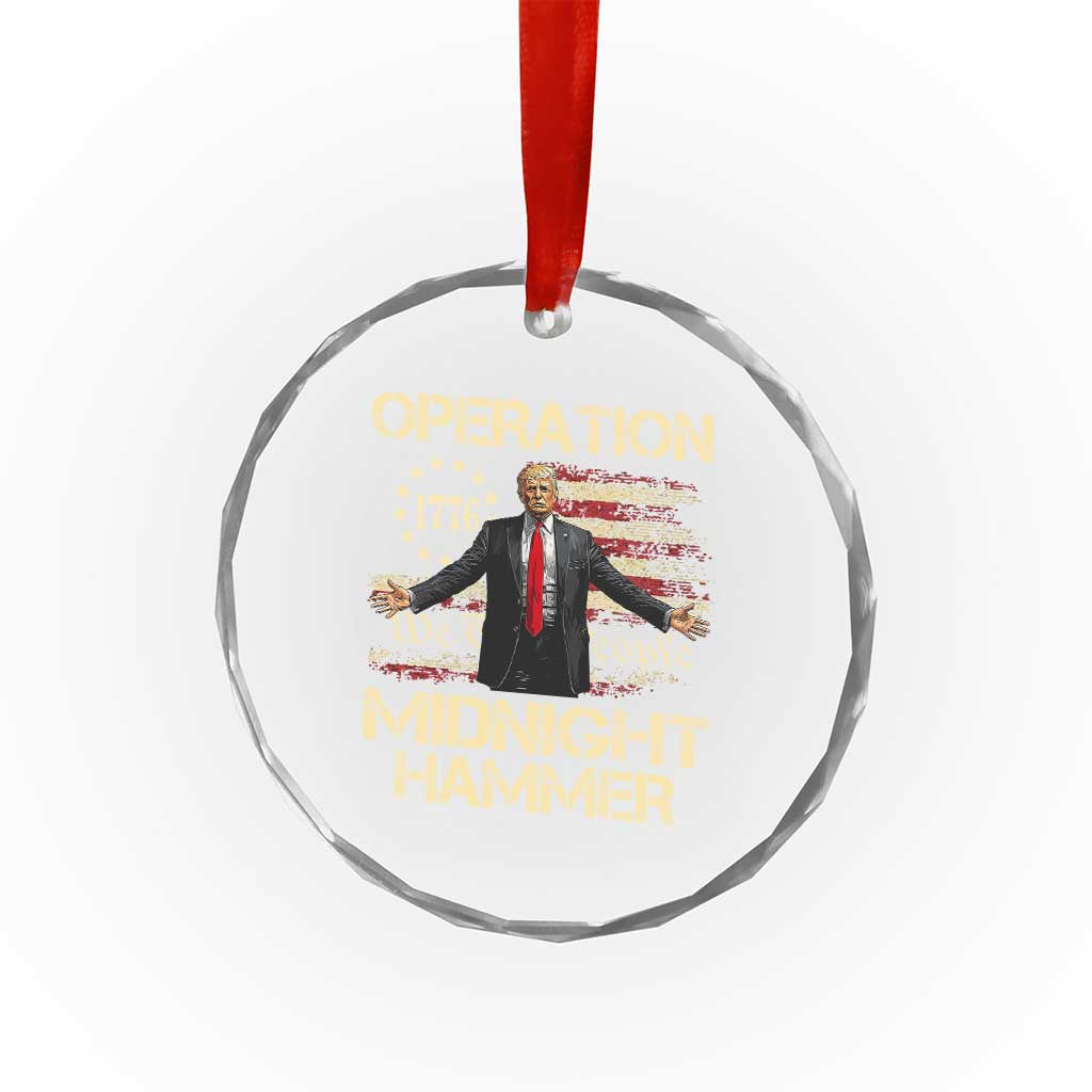 Operation Midnight Hammer Crystal Glass Ornament We The People 1776 American Flag TS02