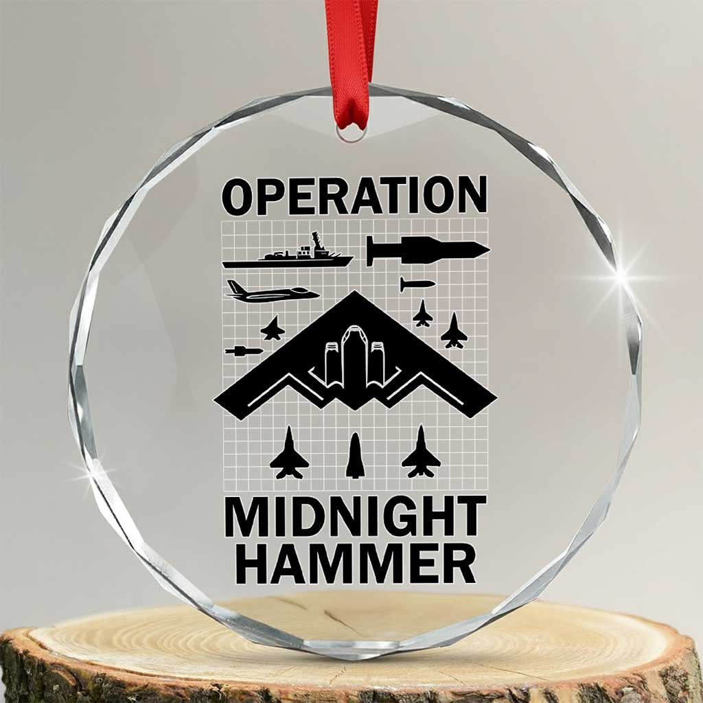 Operation Midnight Hammer Military Crystal Glass Ornament Tactical Warfare Jets Bombers - Wonder Print Shop