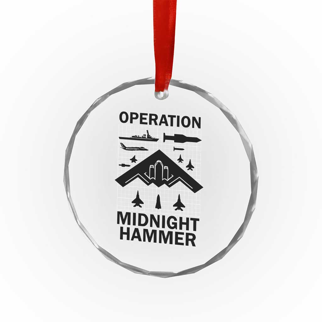 Operation Midnight Hammer Military Crystal Glass Ornament Tactical Warfare Jets Bombers TS02